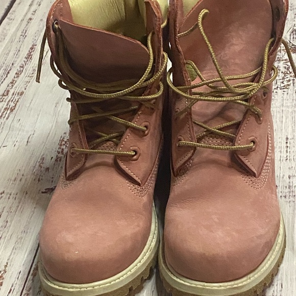 Timberland Pink leather combat boots Size 6 - Picture 11 of 16